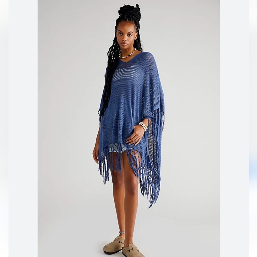 NWOT Free People Summer House Crochet Poncho